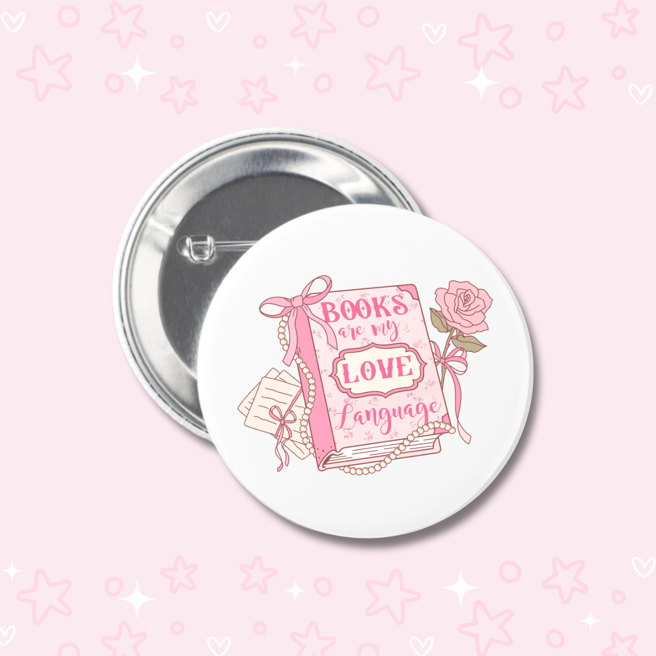 Coquette Bookish Buttons