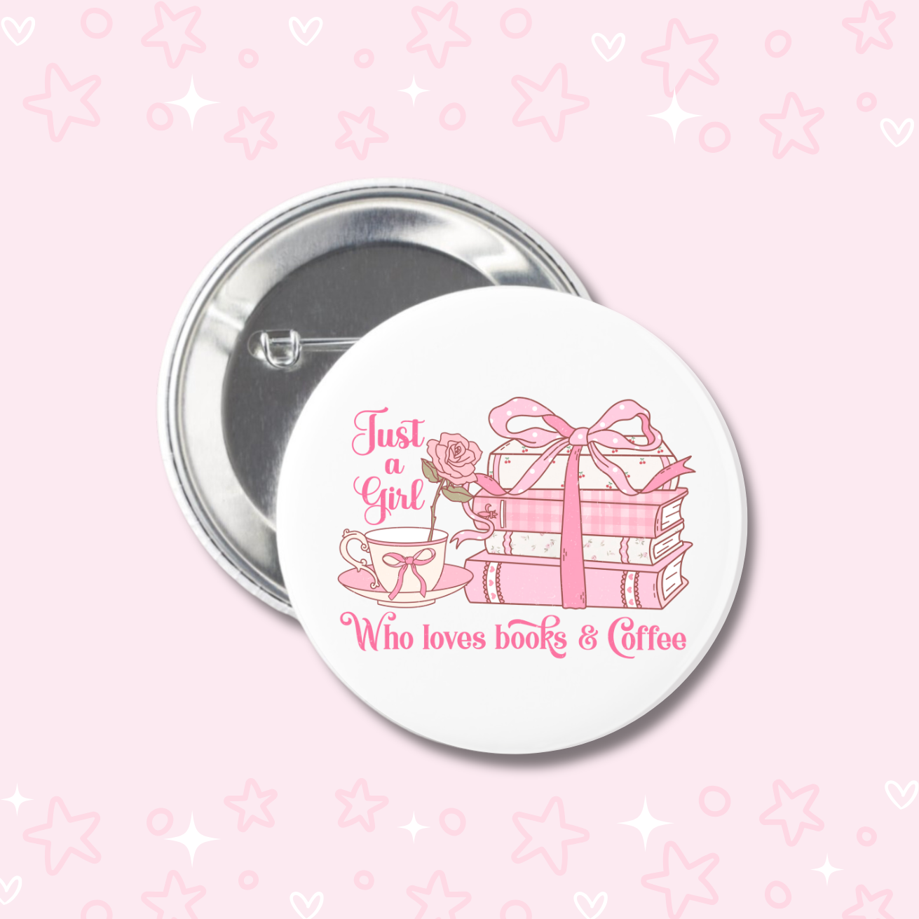 Coquette Bookish Buttons