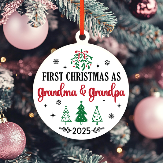 First Christmas As Grandma & Grandpa Ornament