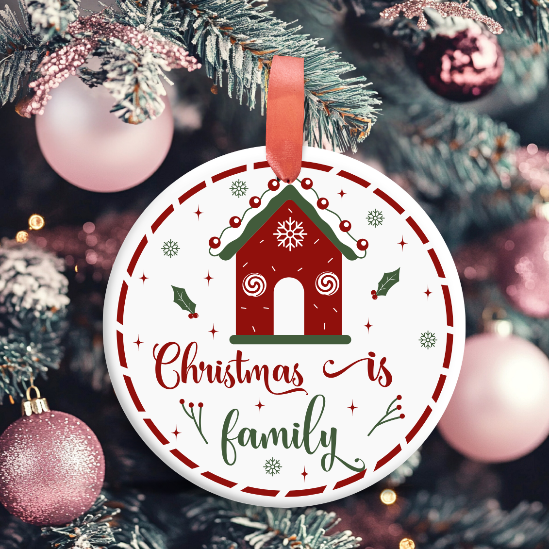 Christmas Is Family Ornament