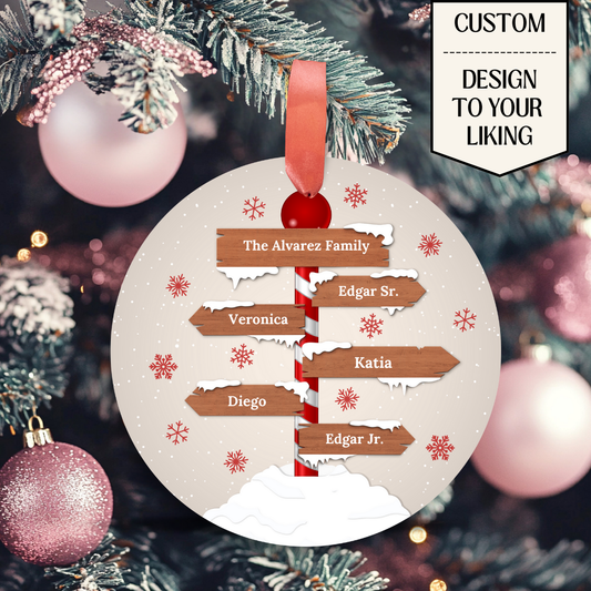 Custom North Pole Family Ornament