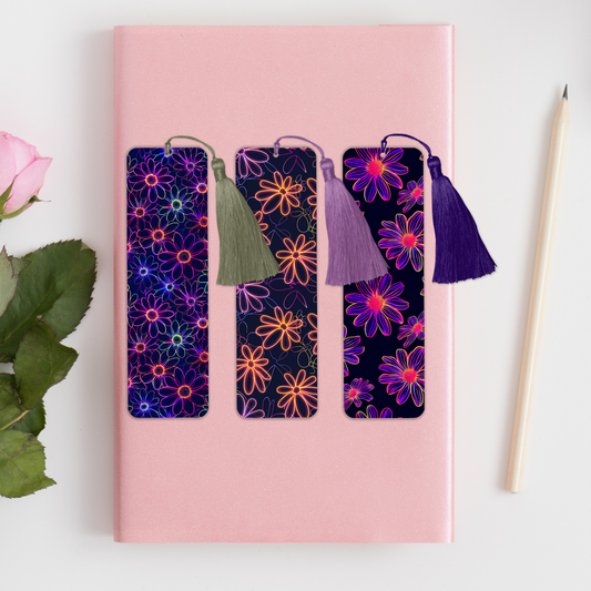 Neon Daisy Bookmarks