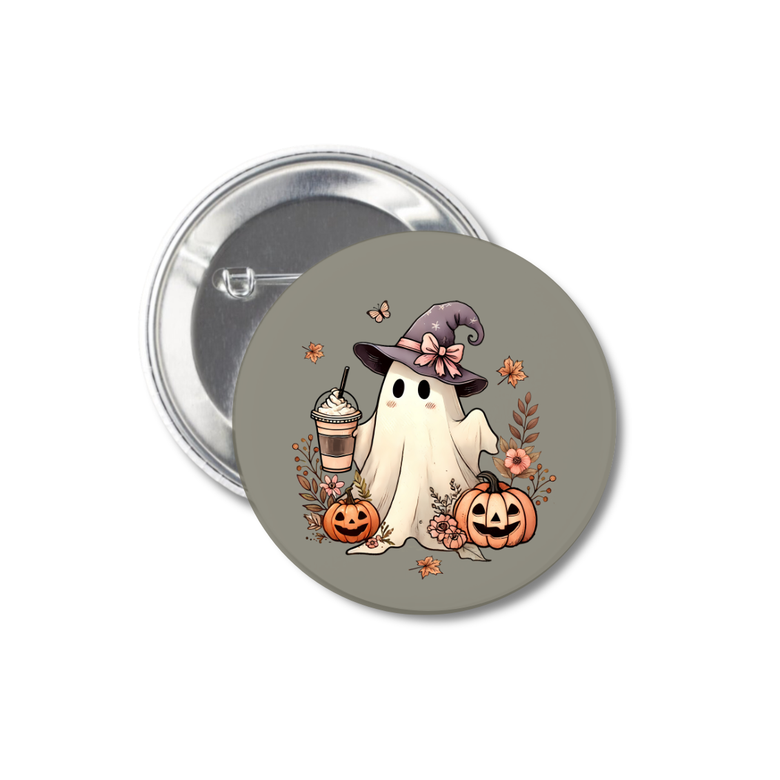 Ghost With Iced Coffee Button