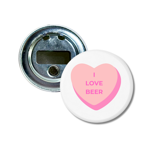 I Love Beer Candy Heart Bottle Opener