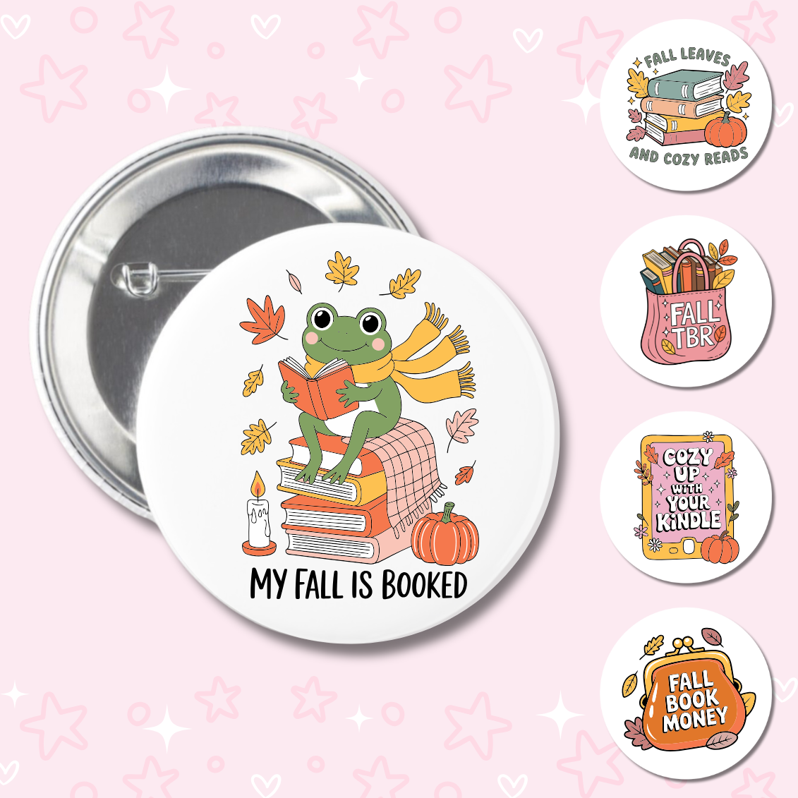 Bookish Fall Buttons