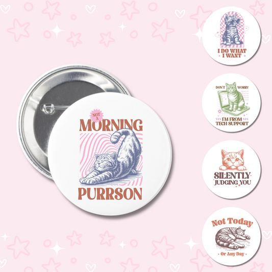 Retro Cat Buttons