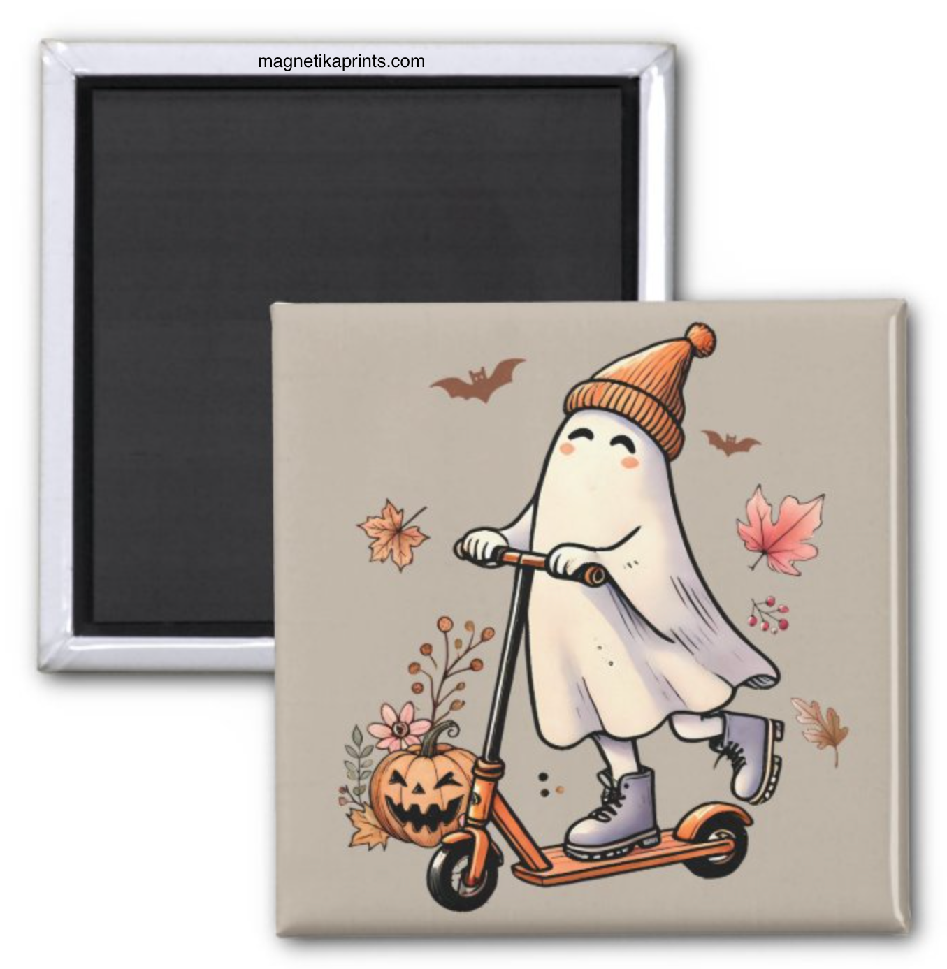 Ghost Riding A Scooter Magnet