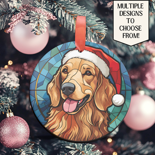 Stained Glass Dog Ornament