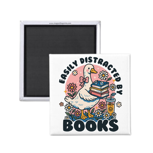 Easily Distracted By Books Magnet