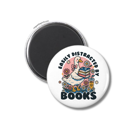 Easily Distracted By Books Magnet