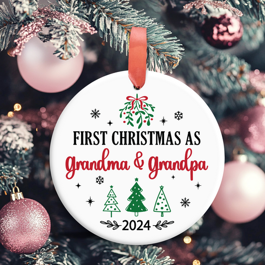 First Christmas As Grandma & Grandpa Ornament