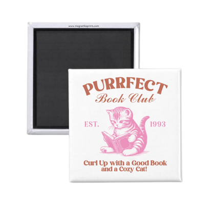 Purrfect Book Club Magnet