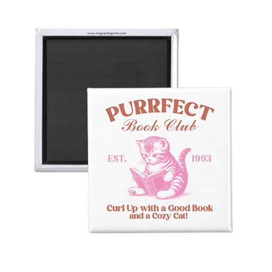 Purrfect Book Club Magnet