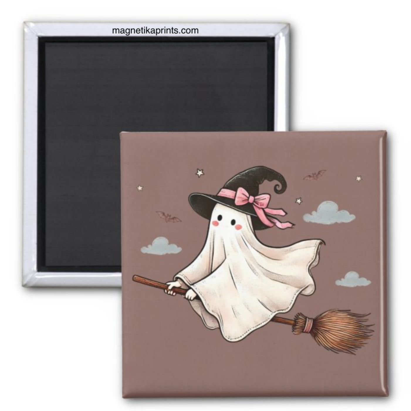 Ghost Riding A Broomstick Magnet