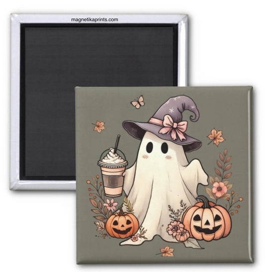 Ghost With Iced Coffee Magnet